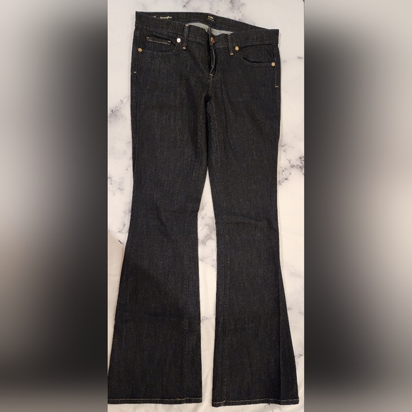 Vintage COH Ingrid Stretch Low Waist Flare Jean Stay Gold Dark Wash Denim Sz 28 - Picture 4 of 16